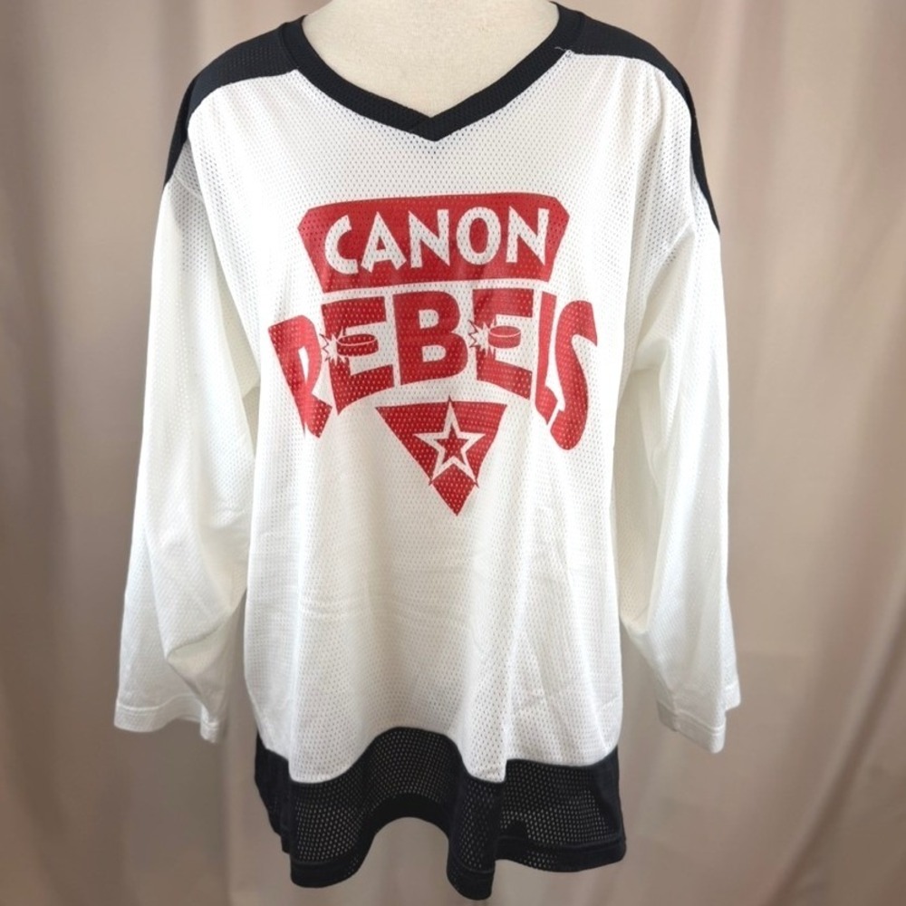 Vintage 90s Mens Mesh Hockey Jersey|XL|Long Sleeve Red Black |Augusta| USA